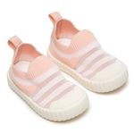 ONYC Toddlers First Steps Slip-On Sneakers for Boys and Girls, Peach (Peach, UK Footwear Size System, Little Kid, Age Range, Wide, 2.5 Years, 3 Years)
