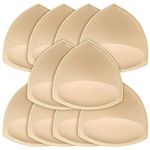 FANMAOUS 5 pairs Women's Triangle Bra Pads Inserts Removable Push Up Sports Bra Cups Replacements For Bikini Top Swimsuit (5 pairs beige C/D)