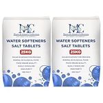 MAC 25 Kg Salt Tablets | Water Softener | Food Grade | Compatible to All Water Softener Machines 100% Genuine British Salt Tablet, Tablet Salt of Premium (2 Bags)