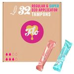 FLO Organic Cotton Applicator Tampon Mega Regular & Super Pack (32 tampons)