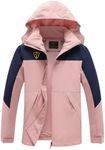 GIISAM Rain Jacket for Women, Women's Waterproof Lightweight Rain Jackets Packable Raincoat Windbreaker Coat with Hood, Pink, Medium