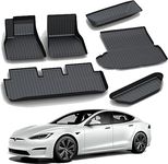 KIKIMO Floor Mats for Tesla Model S & Model S Plaid 2021-2023 2024, for Tesla Model S Accessories, All Weather Floor Mat Front Rear Cargo Liner Mat, OEM Waterproof Anti-Slip Floor Mat Custom Fit