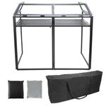 Foldable DJ Booth Stand with White and Black Lycra Scrim Covers and Carry Bag