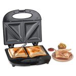 MILTON Express 800W Sandwich Toaster with Durable Die Cast Aluminium Plates | Power Indicators | Non-stick Coating | Black | 1 year warranty