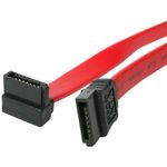 StarTech.com 12in SATA to Right Angle SATA Serial ATA Cable - SATA cable - Serial ATA 150/300/600 - SATA (R) to SATA (R) - 1 ft - right-angled connector - red - SATA12RA1