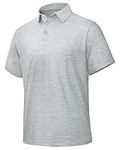 Polo Shirts for Men - Quick Dry Moisture Wicking Black Short Sleeve Performance Golf T Shirts for Casual Work Athletic