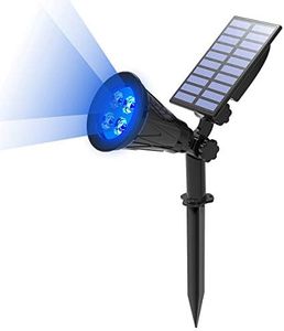 T-SUN LED Solar Spotlights,4 LEDs Waterproof Solar Powered Security Garden Lights,Auto-on at Night/Auto-Off by Day, 180 Angle Adjustable for Patio,Tree,Deck,Outdoor.