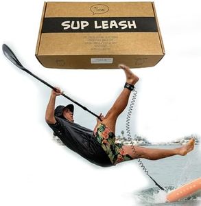 Ho Stevie! SUP Leash - Strong and Comfortable Coiled Leash for All Stand Up Paddleboards (Black)