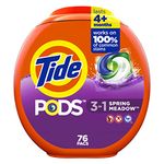 Tide PODS Liquid Laundry Detergent Soap Pacs, HE Compatible, Powerful 3-in-1 Clean in one Step, Spring Meadow Scent, 76 Count