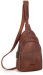 Wrangler Crossbody Sling Bags for Women Cross Body Fanny Pack Purse with Detachable Strap, B-Dark Brown, Fashion