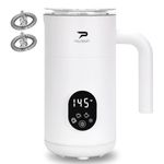 Milk Frother, Electric Milk Frother and Steamer 4 in 1 Automatic Coffee Steamer Frother, 11.8OZ / 350ML Warm and Cold Foam Frother for Coffee,Latte, Cappuccino, Macchiato, Hot Chocolate (White)