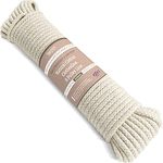 “The Strongest” Natural Cotton Clothesline Pulley by Smith’s® | 30m/99ft X 5.5mm | Soft Braided 130kgs Pulling Force Rope | Snag & Tear Resistant | 1 Year Guarantee!