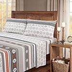 kathy ireland 100% Turkish Cotton Flannel Sheet Set, Holiday Flurries - Queen