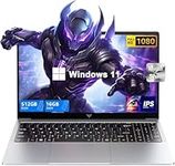 2025 Newest Laptop, 15.6 Inch Laptop Computer with N150 Processor(Up to 3.6GHz), HD Display, 16GB RAM 512GB SSD Work Laptop Windows 11 Laptop, HDMI, WiFi, Bluetooth, Type-C, Webcam