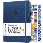 Clever Fox Fitness & Food Journal – Nutrition & Workout Planner for Women & Men – Diet & Gym Exercise Log Book with Calendars, Diet & Training Trackers - Undated, A5, Hardcover (Mystic Blue)