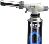 Blow Torch Kitchen Butane Lighter - Culinary Torch Chef Cooking Torch Professional Adjustable Flame with 360 Degree Inverted for Creme, Brulee, BBQ, Baking, Jewelry by TENGYES (Butane Not Included)