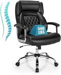 Giantex Big and Tall Office Chair 500 LBS, High Back Executive Office Chair for Heavy People, Adjustable Swivel Desk Chair, PU Leather Computer Chair with Extra Wide Seat for Home Office, Black