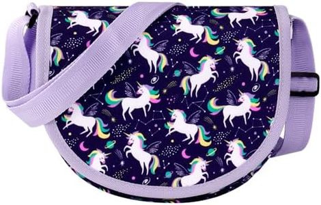 Choco Mocha Girls Purse age 4-6 6-8 8-10, Kids Purses for Girls Unicorn Crossbody Purse for Girl with Should Strap Girl Pocketbook for Kid, Purple
