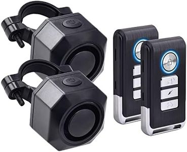 NineLeaf 2 PK USB Rechargeable Bike Alarm with Remote, Wireless Bicycle Anti-Theft Vibration Sensor Alarm with Mounting Bracket, IP54 Waterproof Outdoor Cycle Security Alert