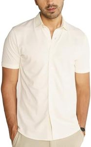 DAMENSCH Constant Cotton Thermoregulating Pique Half Shirts-Pack of 1-Vanilla Ice-Large
