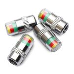 Carreno 4ps New Car Tire Pressure Caps 35 PSI 2.4 Bar TPMS Tire Pressure Monitor Sensor Indicator 3 Color Eye Alert