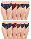 Bornify Women's Cotton Briefs (Pack of 10) (Zappy-Borni-Printed768_Multicolored_90)