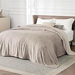 Bedsure Fleece Blanket King Size for Bed - Soft Cosy Fluffy Throw Blankets, Warm Large Throws for Audlts, Oxford Tan, 270x230 cm