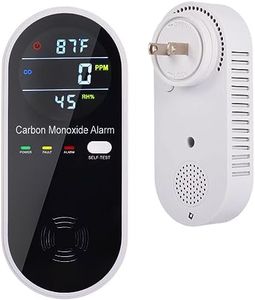 KH Alert Carbon Monoxide Detectors, Carbon Monoxide Detector Plug in with Temperature Humidity Sensor Built-in, CO Level Monitor Alarm with Clear LCD Display Sound & Light Warning for Home/Hotel/RV