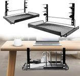 Seadra Under Desk Cable Management Tray, Clamp Mount System Under Desk Cord Organizer for Wire Management, Metal Mesh Cable Holder for Desks, Offices and Kitchens