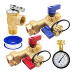 CMI Inc - 3/4 Inch Tankless Water Heater Isolation Service Valve with Pressure Relief Valve – FNPT X FNPT, Ideal for Rheem, Rinnai, Takagi, EcoSmart – Flush Kit for Gas & Electric Models, PEX Core