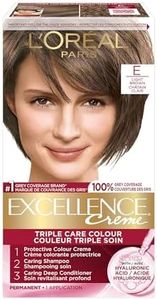 L'Oréal Paris Excellence Crème Hair Dye with Hyaluronic Acid, Light Brown E, Hair Color for Women, 100% Grey Coverage, Long Lasting Rich Colour, Hair Dye Kit, 1EA