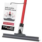 Tyroler Floor Squeegee Patented 30 Centimeter Solid Natural Silicone Blade Long 4 Parts Handle 140 Centimeter. Dries Flat and Curved Surfaces. Best for Washing and Drying Shower Glass, Bathroom, Kitchen