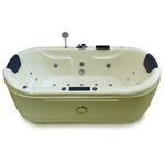 Madonna Intimate 6 ft. Fully Loaded Combi-Massage Bathtub with Online Heater, Underwater LED lights, Audio System and Digital Control Panel (with Full Round Front Panel) - Ivory