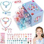 Toys for Ages 5-7 Jewelry, Kids Toys for Girls 8-10 Clip on Earrings, Toddler Girls Toy Age 6-8 Princess Dress Up,Frozen Unicorn Toy Adjustable Ring Bracelets Necklaces Birthday Christmas Gifts