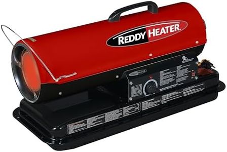 Reddy Heater Forced Air Heater, 80,000 BTU, Multi-Fuel Kerosene & Electric, Heats 2,000 sq ft, 8.5 hrs Run Time, Dependable for Workspaces & Outdoor Use - RFA80T