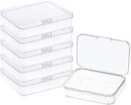 Goiio 6 Pcs 5.6x4.2x1.8 Inches Clear Rectangle Box for Collecting Small Items, Beads, Game Pieces, Business Cards, Crafts Accessories