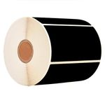 Well Tile 2" x 3" Black Rectangle Color Coding Labels - Square Color-Code Stickers Permanent Adhesive, Write-On Surface - 250 Labels/per Roll