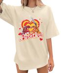 Oversized best friend shirts Women - in My Bestie Era Shirt BFF T-Shirt Summer Casual Short Sleeve Tee Tops, New-apricot, Small
