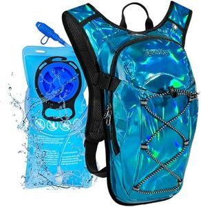 Zavothy Rave Hydration Backpack Lightweight Water Backpack for Cycling Running Hydration Pack Hiking Backpack with 2L Water Bladder Light Blue