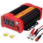 300W Car Power Inverter DC 12V to 110V AC Converter with 2 x 2.1A Dual USB Ports Car Cigarette Lighter Socket Car Charger Adapter ETL Listed