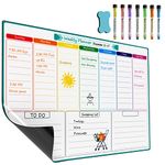 KTRIO Weekly Planner Whiteboard A3 Magnetic Whiteboard for Fridge Dry Wipe Meal Planner Memo Board Weekly Family Planner Reminder Board for Task Planning or Event Reminder