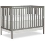 Dream On Me Synergy 5-in-1 Convertible Crib in Cool Grey, Greenguard Gold Certified, JPMA Certified, 3 Mattress Height Settings, Classic Nursery Furniture