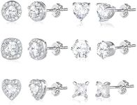 ALEXCRAFT Silver Stud Earrings for