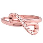 GIVA 925 Silver Rose Gold Twist & Turns Zircon Ring, Adjustable | Gifts for Women and Girls | With Certificate of Authenticity and 925 Stamp | 6 Month Warranty*