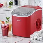 Vevare Ice Cube Maker Machine 12kg Capacity Ice Maker Protable Ice Maker for Indoor and Ourdoor Red