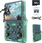 R36S 64GB Handheld Retro Gaming Console, Built-in over 15000+ Classic Games, Linux System with 3.5" HD MIPI IPS Screen,3500mAh Portable Gaming & Entertainment Device (Green, 64GB)