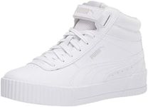 PUMA Women's Carina Mid Sneaker, White, 6.5