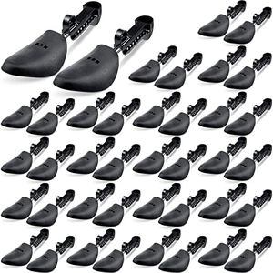 20 Pairs Plastic Shoe Tree Stretcher Shaper Practical Adjustable Length Shoes Boot Holder Shaper Support, Black, 34-39 Size