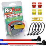 BioFuse 12 AWG Low Profile Mini ATT Quick TAP KIT: 2 Add-A-Circuit Car Fuse Tap Adapters, 2 Each (10A 20A) LP-Mini Blade Fuses, 4 Zip Ties + Fuse Puller