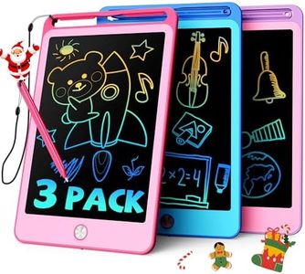 TEKFUN 3 Pack LCD Writing Tablet for Kids, 8.5 Inch Blue+Pink+Purple Doodle Board Drawing Board Reusable Drawing Tablet with Lanyard, Educational Kids